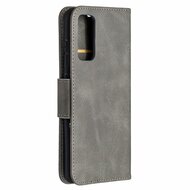 Samsung Galaxy S20 FE Hoesje - MobyDefend Wallet Book Case Met Koord - Grijs