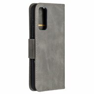 Samsung Galaxy S20 FE hoesje, MobyDefend Wallet Book Case Met Koord, Grijs