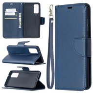 Samsung Galaxy S20 FE hoesje, MobyDefend Wallet Book Case Met Koord, Blauw