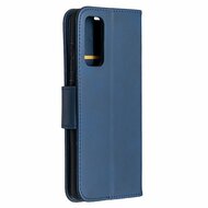 Samsung Galaxy S20 FE hoesje, MobyDefend Wallet Book Case Met Koord, Blauw