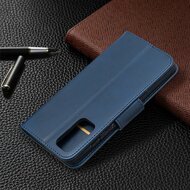 Samsung Galaxy S20 FE hoesje, MobyDefend Wallet Book Case Met Koord, Blauw