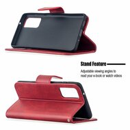 Samsung Galaxy S20 FE Hoesje - MobyDefend Wallet Book Case Met Koord - Rood