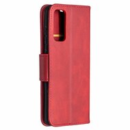 Samsung Galaxy S20 FE Hoesje - MobyDefend Wallet Book Case Met Koord - Rood