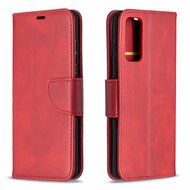 Samsung Galaxy S20 FE hoesje, MobyDefend Wallet Book Case Met Koord, Rood