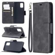 Samsung Galaxy A02s hoesje, MobyDefend Wallet Book Case Met Koord, Zwart
