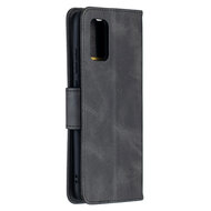 Samsung Galaxy A02s hoesje, MobyDefend Wallet Book Case Met Koord, Zwart