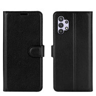 Samsung Galaxy A32 (4G) hoesje, MobyDefend Kunstleren Wallet Book Case, Zwart