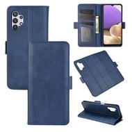 Samsung Galaxy A32 (4G) Hoesje - MobyDefend Luxe Wallet Book Case (Sluiting Zijkant) - Blauw
