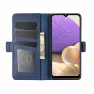 Samsung Galaxy A32 (4G) Hoesje - MobyDefend Luxe Wallet Book Case (Sluiting Zijkant) - Blauw