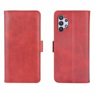 Samsung Galaxy A32 (4G), hoesje, MobyDefend Luxe Wallet Book Case (Sluiting Zijkant), Rood