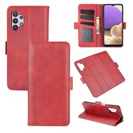 Samsung Galaxy A32 (4G), hoesje, MobyDefend Luxe Wallet Book Case (Sluiting Zijkant), Rood