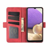 Samsung Galaxy A32 (4G) Hoesje - MobyDefend Luxe Wallet Book Case (Sluiting Zijkant) - Rood