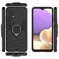 Samsung Galaxy A32 (4G) Hoesje - MobyDefend Dubbelgelaagde Pantsercase Met Standaard - Zwart