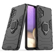 Samsung Galaxy A32 (4G) Hoesje - MobyDefend Dubbelgelaagde Pantsercase Met Standaard - Zwart