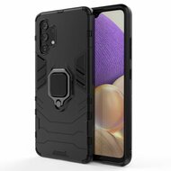 Samsung Galaxy A32 (4G) hoesje, MobyDefend Dubbelgelaagde Pantsercase Met Standaard, Zwart