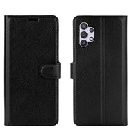 Samsung Galaxy A32 (5G) hoesje, MobyDefend Kunstleren Wallet Book Case, Zwart