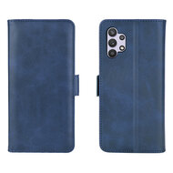 Samsung Galaxy A32 (5G) Hoesje - MobyDefend Luxe Wallet Book Case (Sluiting Zijkant) - Blauw