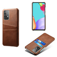 Samsung Galaxy A52 / A52s hoesje, MobyDefend Lederen Backcover Met Vakjes Voor Pasjes, Bruin