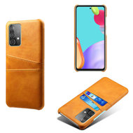 Samsung Galaxy A52 / A52s hoesje, MobyDefend Lederen Backcover Met Vakjes Voor Pasjes, Cognacbruin