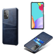 Samsung Galaxy A52 / A52s hoesje, MobyDefend Lederen Backcover Met Vakjes Voor Pasjes, Blauw