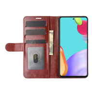 Samsung Galaxy A52 / A52s Hoesje - MobyDefend Wallet Book Case (Sluiting Achterkant) - Bruin