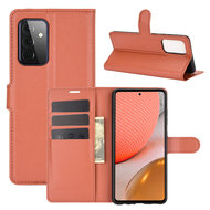 Samsung Galaxy A72 Hoesje - MobyDefend Kunstleren Wallet Book Case (Sluiting Voorkant) - Bruin