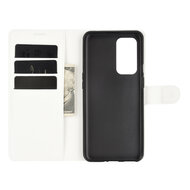 OnePlus 9 hoesje, MobyDefend Kunstleren Wallet Book Case, Wit