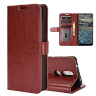 Nokia 2.4 hoesje, MobyDefend Wallet Book Case (Sluiting Achterkant), Bruin