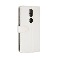 Nokia 2.4 hoesje, MobyDefend Wallet Book Case (Sluiting Achterkant), Wit