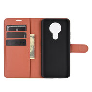Nokia 3.4 hoesje, MobyDefend Kunstleren Wallet Book Case, Bruin