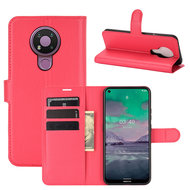 Nokia 3.4 hoesje, MobyDefend Kunstleren Wallet Book Case, Rood