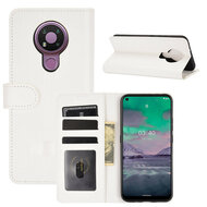 Nokia 3.4 hoesje, MobyDefend Wallet Book Case (Sluiting Achterkant), Wit