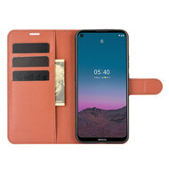 Nokia 5.4 hoesje, MobyDefend Kunstleren Wallet Book Case, Bruin