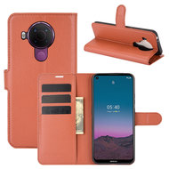 Nokia 5.4 hoesje, MobyDefend Kunstleren Wallet Book Case, Bruin