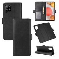 Samsung Galaxy A12 / M12 hoesje, MobyDefend Luxe Wallet Book Case (Sluiting Zijkant), Zwart