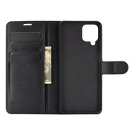 Samsung Galaxy A12 / M12 Hoesje - MobyDefend Kunstleren Wallet Book Case (Sluiting Voorkant) - Zwart