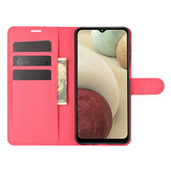 Samsung Galaxy A12 / M12 Hoesje - MobyDefend Kunstleren Wallet Book Case (Sluiting Voorkant) - Rood