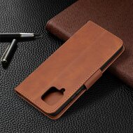 Samsung Galaxy A42 hoesje, MobyDefend Wallet Book Case Met Koord, Bruin