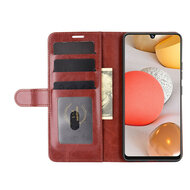 Samsung Galaxy A42 hoesje, MobyDefend Wallet Book Case (Sluiting Achterkant), Bruin