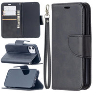 Apple iPhone 12 Mini Hoesje - MobyDefend Wallet Book Case Met Koord - Zwart