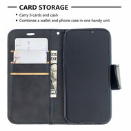 Apple iPhone 12 Mini Hoesje - MobyDefend Wallet Book Case Met Koord - Zwart