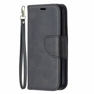 Apple iPhone 12 Mini hoesje, MobyDefend Wallet Book Case Met Koord, Zwart