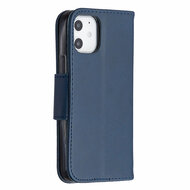 Apple iPhone 12 Mini Hoesje - MobyDefend Wallet Book Case Met Koord - Blauw