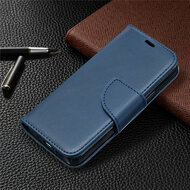 Apple iPhone 12 Mini Hoesje - MobyDefend Wallet Book Case Met Koord - Blauw