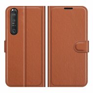 Sony Xperia 1 III hoesje, MobyDefend Kunstleren Wallet Book Case, Bruin