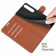 Sony Xperia 1 III Hoesje - MobyDefend Kunstleren Wallet Book Case (Sluiting Voorkant) - Bruin