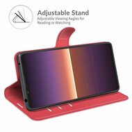 Sony Xperia 1 III Hoesje - MobyDefend Kunstleren Wallet Book Case (Sluiting Voorkant) - Rood