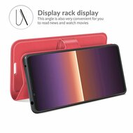 Sony Xperia 1 III Hoesje - MobyDefend Kunstleren Wallet Book Case (Sluiting Voorkant) - Rood