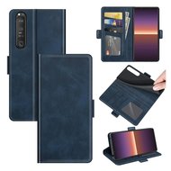 Sony Xperia 1 III hoesje, MobyDefend Luxe Wallet Book Case (Sluiting Zijkant), Blauw