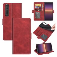 Sony Xperia 1 III Hoesje - MobyDefend Luxe Wallet Book Case (Sluiting Zijkant) - Rood